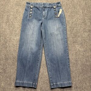 Talbots Sailor Jeans Womens 12 (32x26) Blue Straight Crop High Rise in Mala NEW